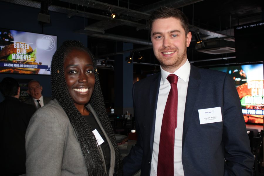 Squire Patton Boggs' Mariyam Harunah with Andrew Jenkins of VG Charles & Co