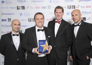 Adam Pye picking up the Midlands Family Business of the Year award in 2016