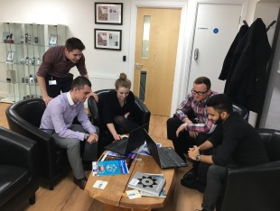 This year's undergraduate intake at Exco (L-R): Alex Davies, Jordan Straw, Abigail Lowe, Andrew Lynk and Inderjit Sandhu