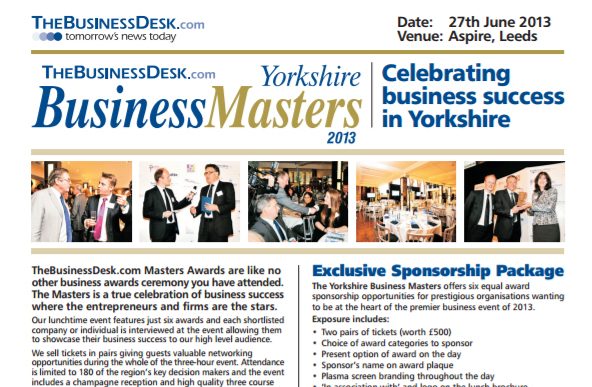 Yorkshire Business Masters Awards 2013