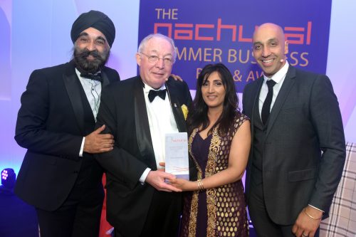 Roy Richardson, second left, winner of the Lifetime Achievement Award at the 2017 Nachural Summer Ball