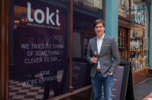 Phil Innes, the founder and owner of Loki Wine, outside the Great Western Arcade shop