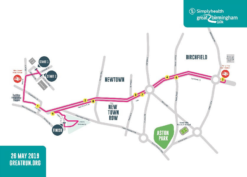 Simplyhealth Great Birmingham 10K route revealed