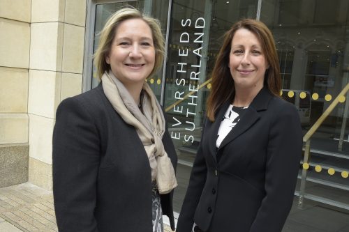 Emma King,head of Eversheds Sutherland's pensions team in Birmingham, with new partner Georgina Rankin
